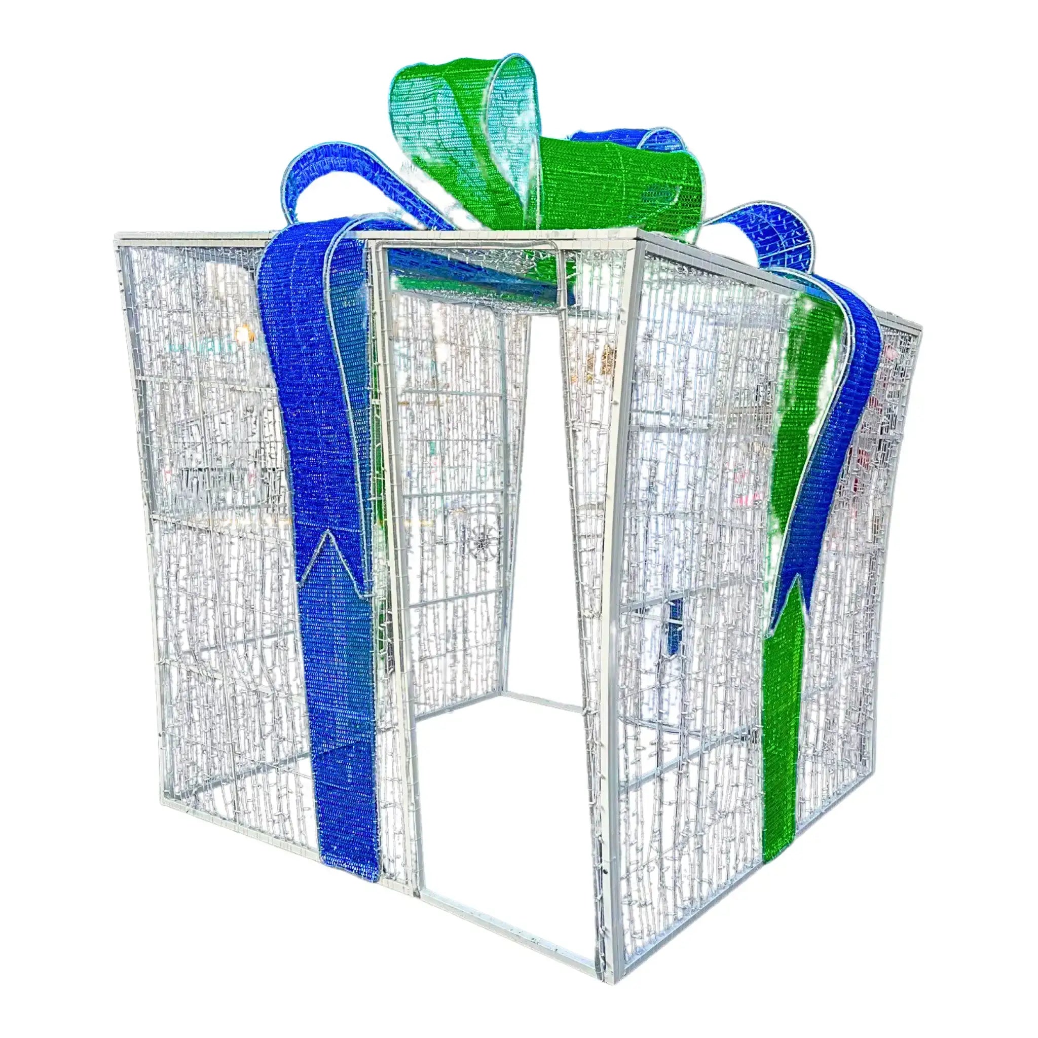 Box Design Nicks 12ft Gift Box Walkthrough Christmas Decor Outdoor Displays – St. Nicks ...