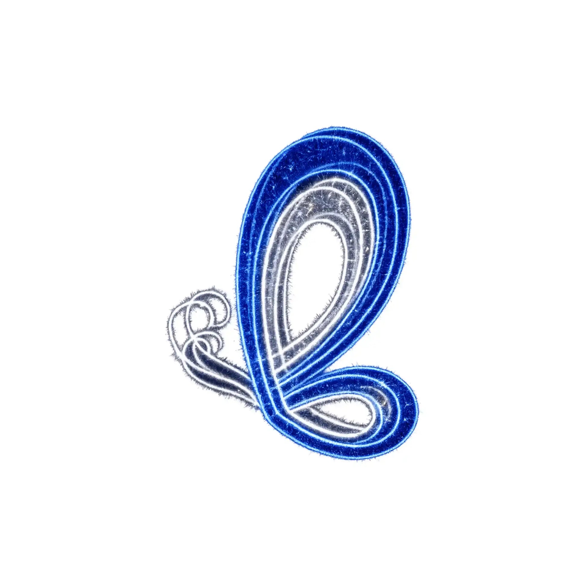 4 foot LED butterfly light sculpture in blue and white featuring illuminated wing design for outdoor spring displays