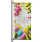 Easter Super Sale pole banner featuring cheerful bunny, colorful Easter eggs, and bright spring background