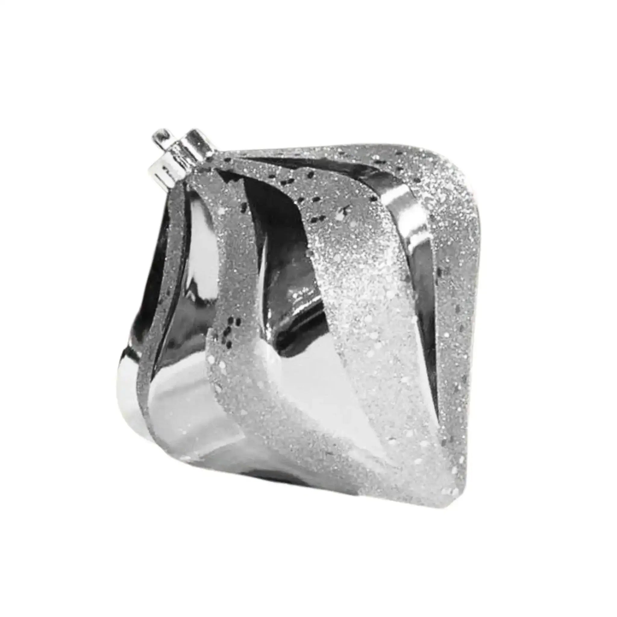 Silver Drop Glitter Ornament Christmas Tree | 150MM – St. Nicks ...
