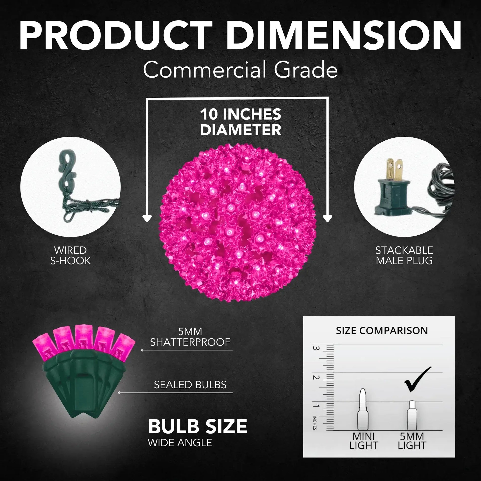 10-LED-Sphere-5MM-Lights-Pink-5