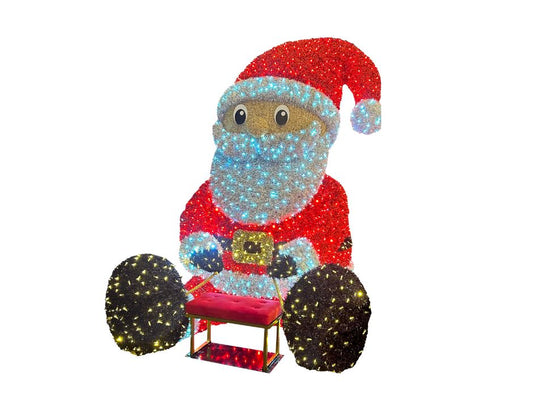 10ft-red-white-and-black-tinsel-lighted-christmas-lighting-and-decor-santa-claus-st-nicks-CA