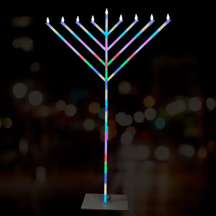 12FT Super Lux Menorah LED – Double sided Hanukkah Decoration – St ...