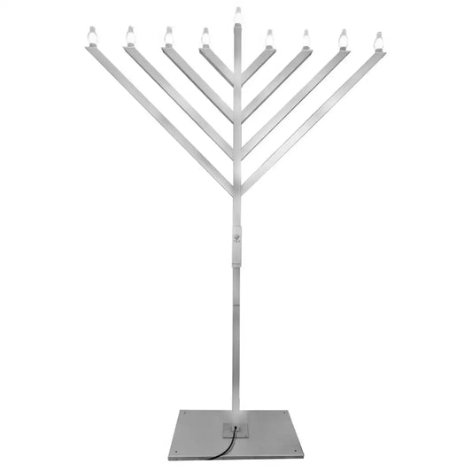 Silver Menorah with candles 12-foot indoor outdoor Hanukkah decoration