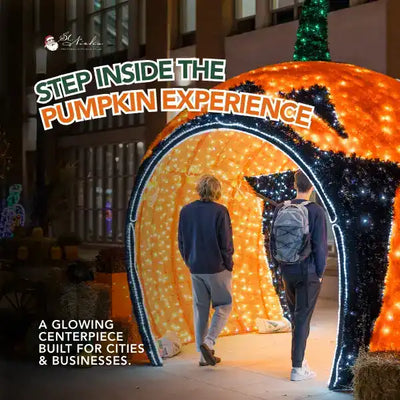 12FT Lighted Walkthrough Pumpkin for Halloween Decorations Outdoor