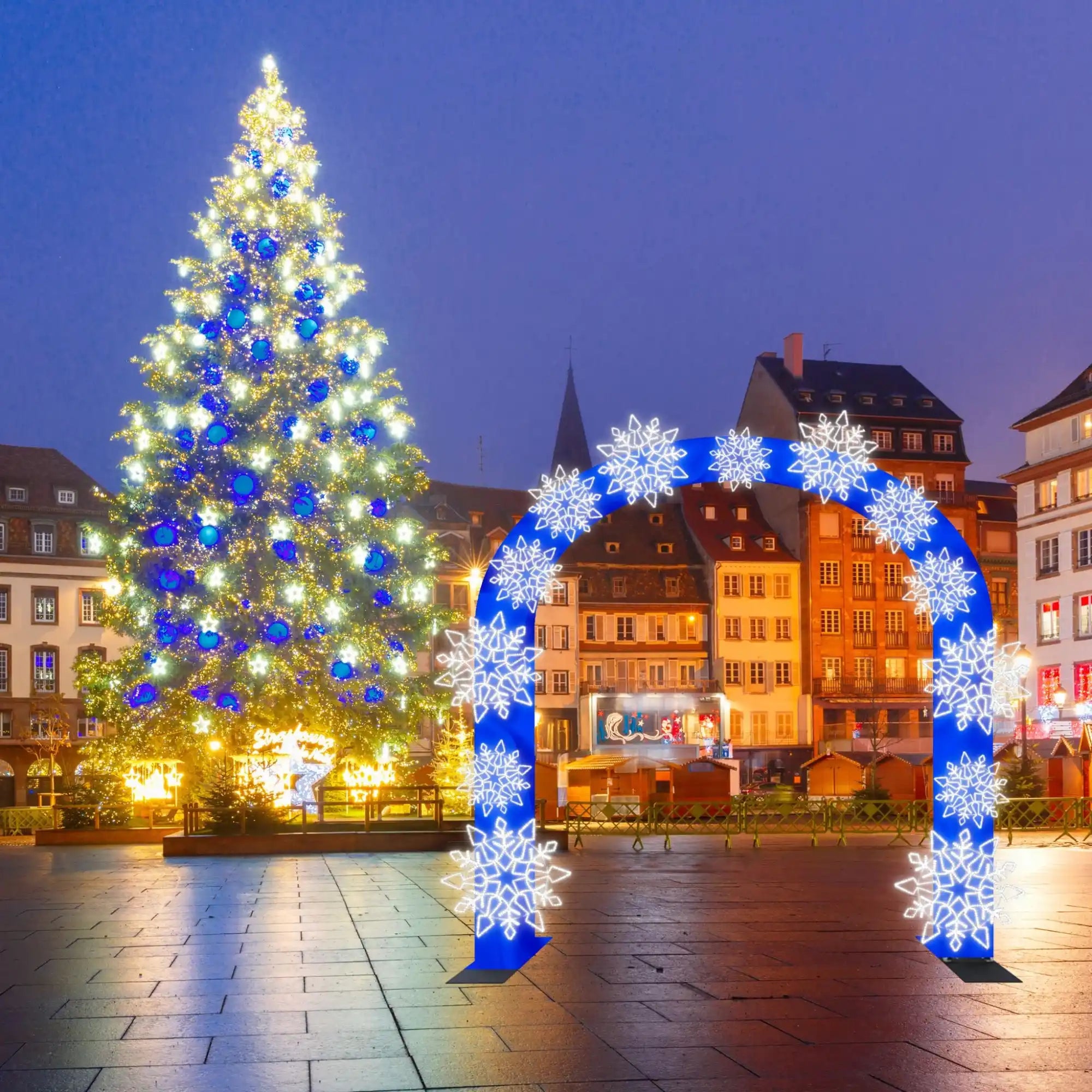 15FT Snowflake Archway with LED Lighting-03