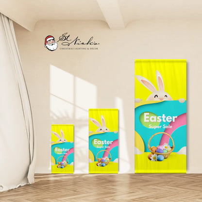 Easter Super Sale pole banner shown in multiple size options
