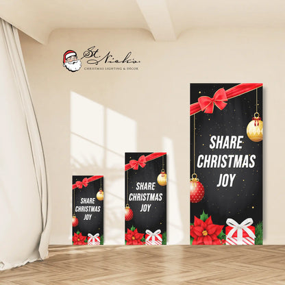 Share Christmas Joy Christmas pole banner shown in multiple size options