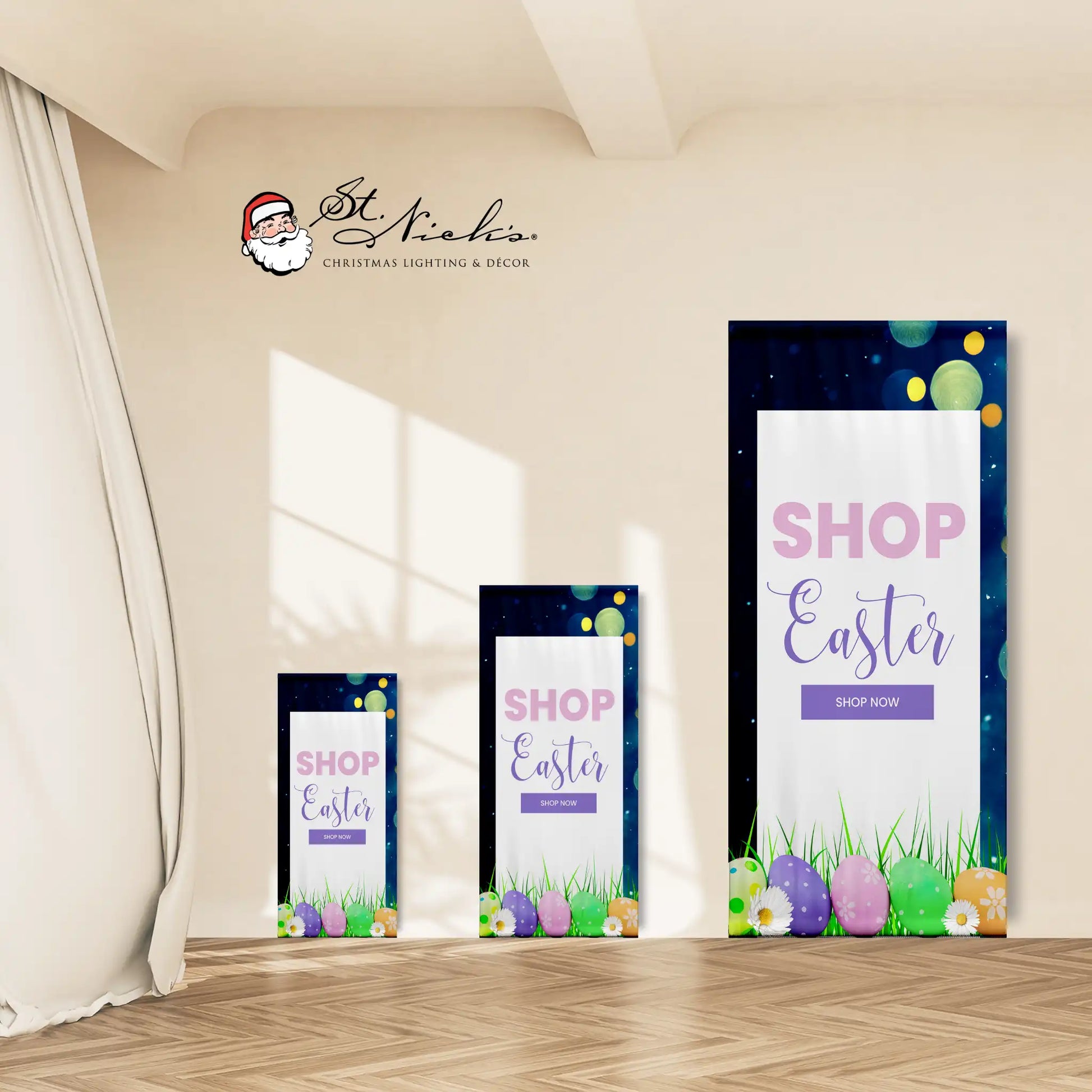 Shop Easter pole banner shown in multiple size options