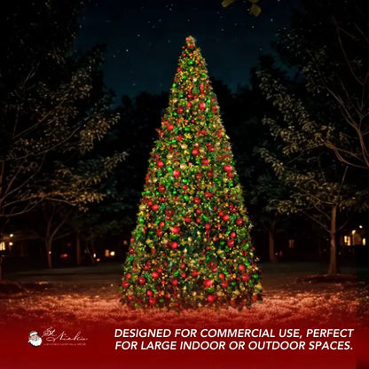 20FT Giant Artificial Pre decorated Red/Green/Gold Ornaments with Warm/Cool White 5MM Twinkle Frame Trees