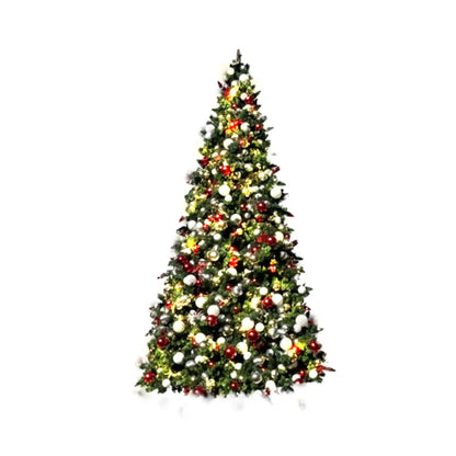 20FT Giant Pre-decorated Red/White/Silver Ornaments with Warm White 5MM Twinkle - Frame Trees