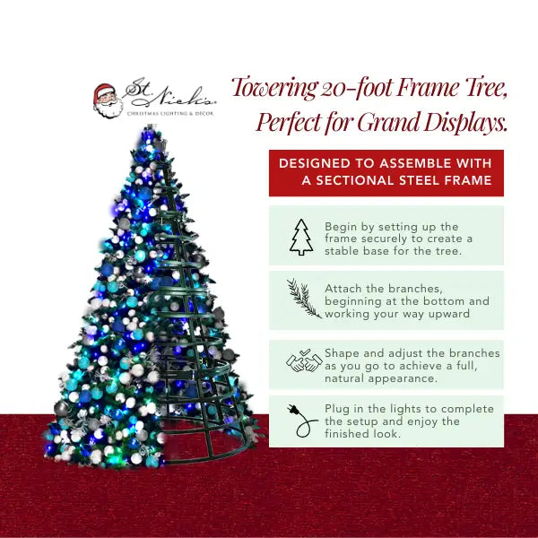 20-foot frame Christmas tree with assembly instructions