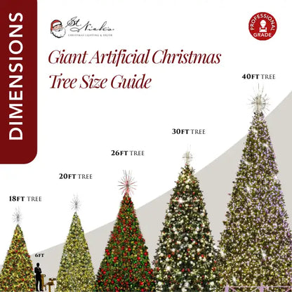 Giant artificial Christmas tree size guide professional grade 