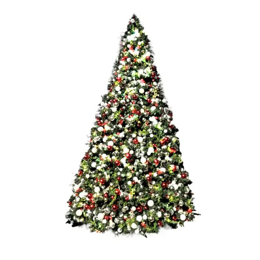26FT Giant christmas tree  with a Cool Strobe lights with red-white-silve-ornaments