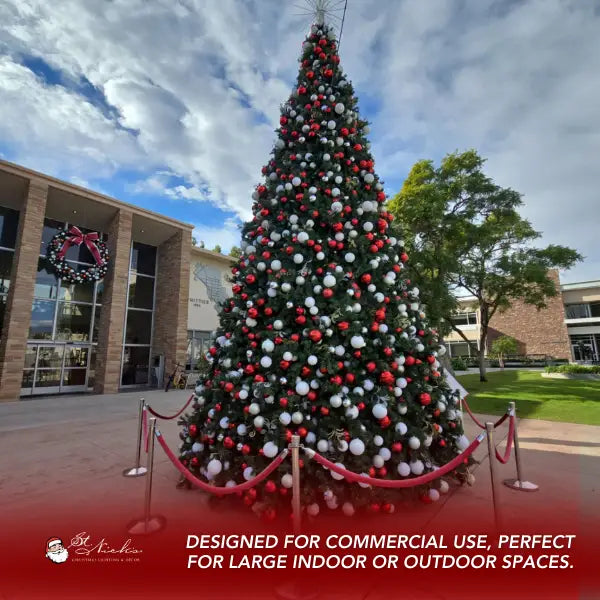 26FT outdoor Giant christmas tree predecorated 5MM led lights with red-white-silver-ornaments
