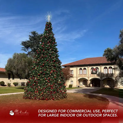 26ft Giant Christmas Tree Warm White 5MM Twinkle and Red-Green-Gold-Ornaments 
