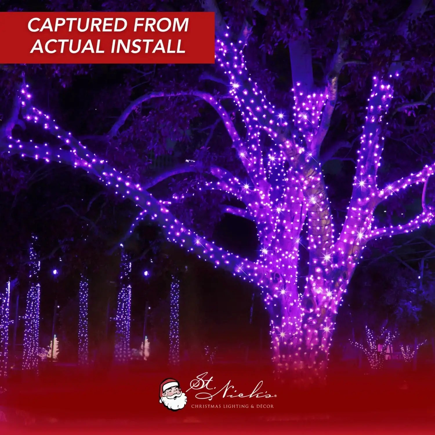 Commercial-grade purple mini lights for haunted house décor