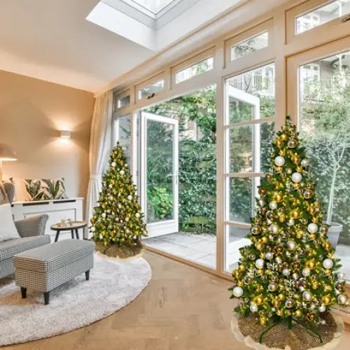 7.5FT-Silver-and-Gold-Predecorated-PVC-Tree-7