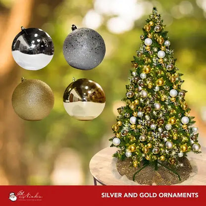 7.5FT-Silver-and-Gold-Predecorated-PVC-Tree-5