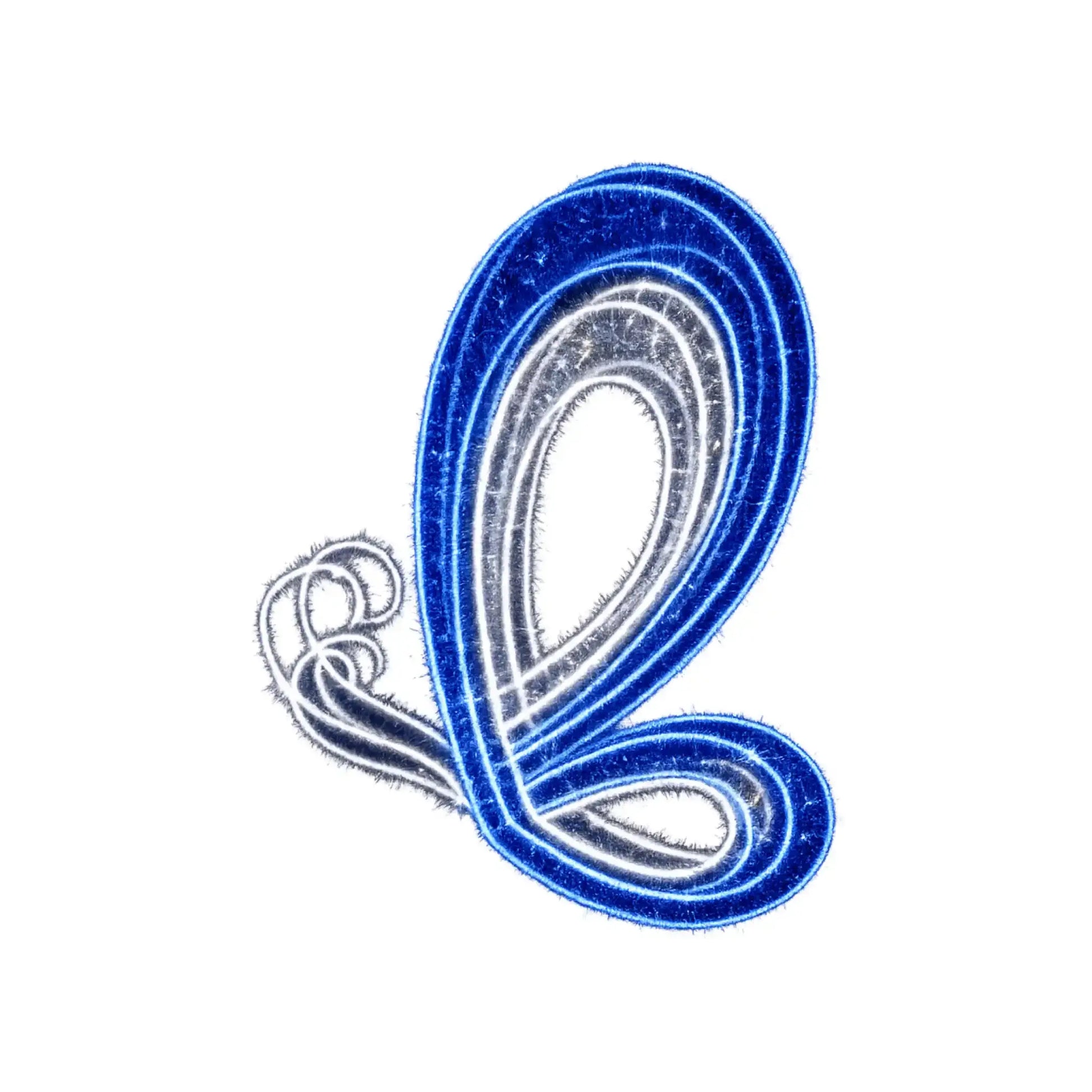 6.5 foot LED butterfly light sculpture in blue and white featuring illuminated wing design for outdoor spring displays