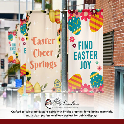 Easter Cheer Springs Easter pole banner displayed alongside complementary Easter banner designs
