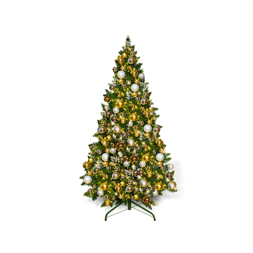 7.5FT-Silver-and-Gold-Predecorated-PVC-Tree-1