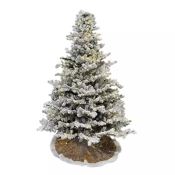 7.5FT-White-Flocked-PVC-Christmas-Tree-5MM-LED-Warm-White-Lights-1