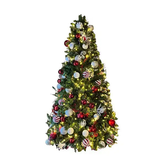 7.5FT-predecorated-tree-with-Lights-Red-Silver-White-Ornament-1