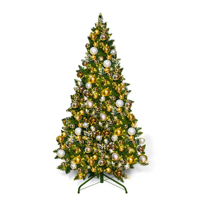 9FT-Silver-and-Gold-Predecorated-PVC-Tree-1