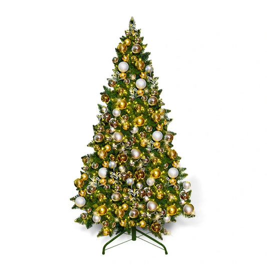 9FT-Silver-and-Gold-Predecorated-PVC-Tree-1