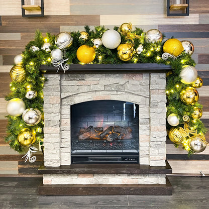 9x14-Pre-Decorated-Garland-Gold-Silver-White-2