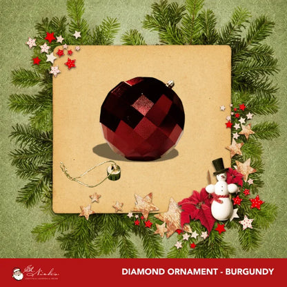 Burgundy-Ornament-Shiny-Diamond-150MM-2