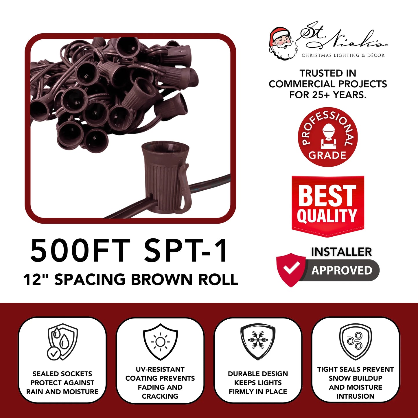 C9-Socket-Spool-Roll-Brown-500FT-12-Spacing-SPT-1-3