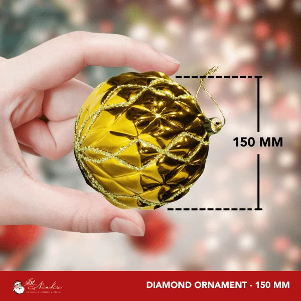 Gold-Ornament-Shiny-with-Glitter-Diamond-Swirl-150MM-4