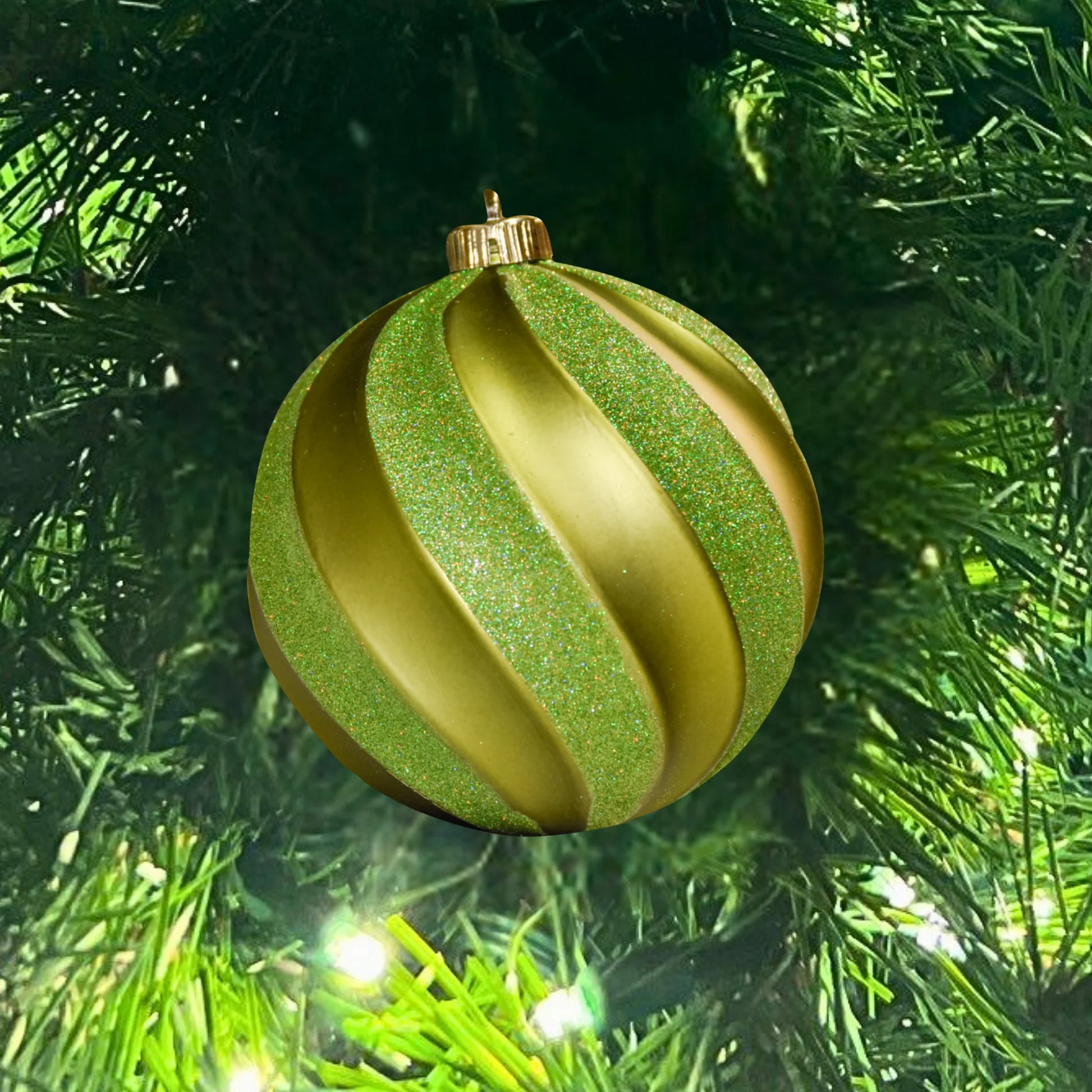 Green-Ornament-Matte-with-Glitter-Swirl-2