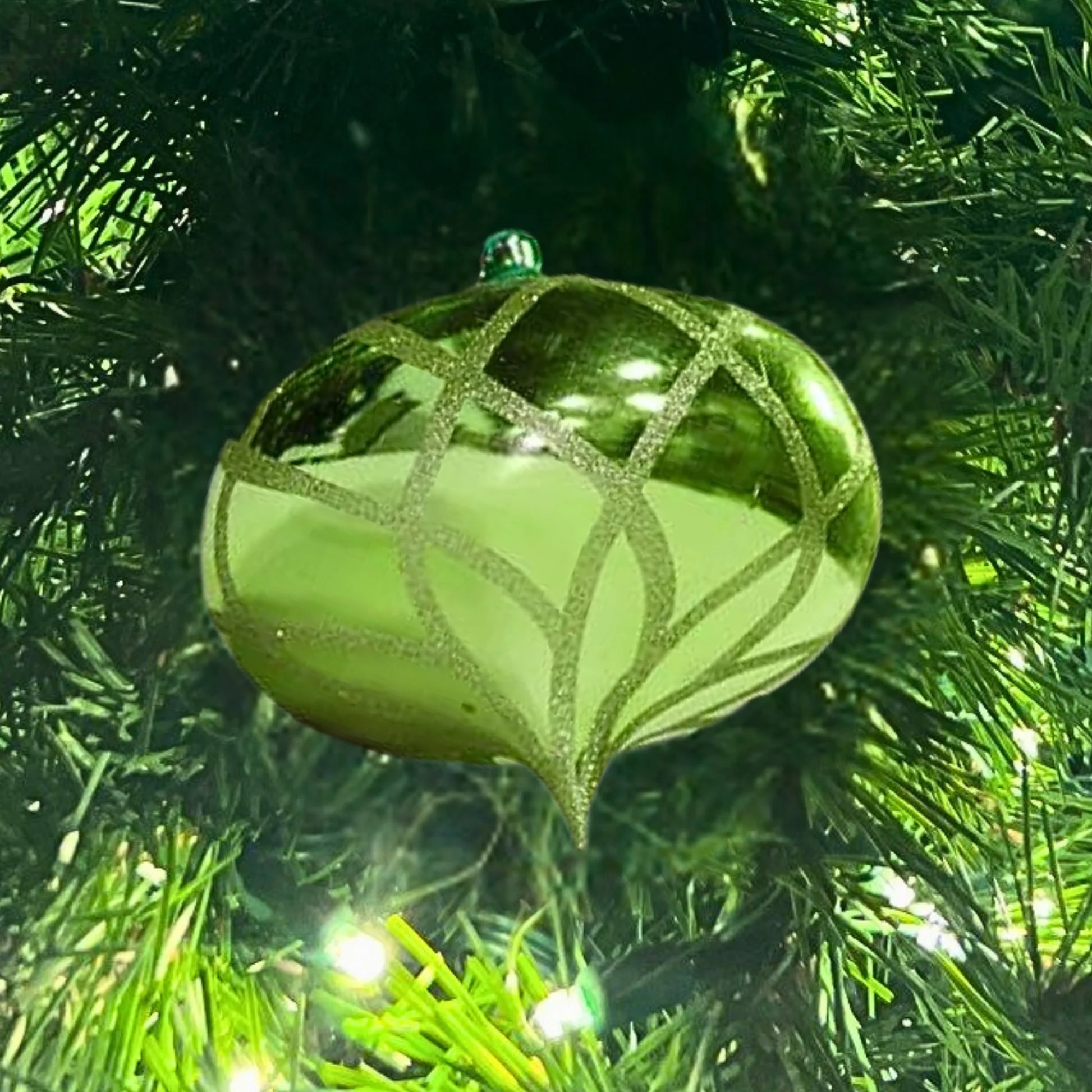Moss-Green-Shiny-with-Glitter-Flower-Onion-2