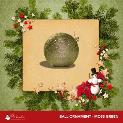 Moss-Green-Shiny-with-Sequin-Ball-150MM-2