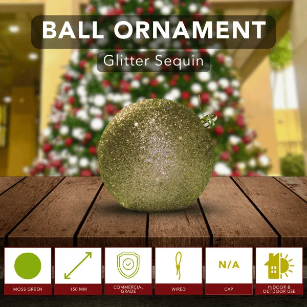 Moss-Green-Shiny-with-Sequin-Ball-150MM-6