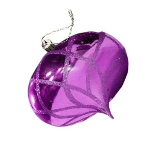 Purple-Ornament-Shiny-with-Glitter-Flower-Onion-150MM-1