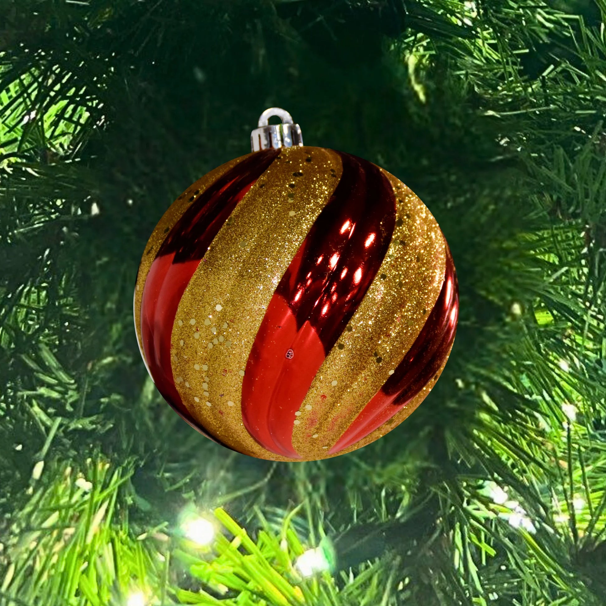 Red-Ornament-Shiny-Swirl-With-Gold-Glitter-Sequin-2