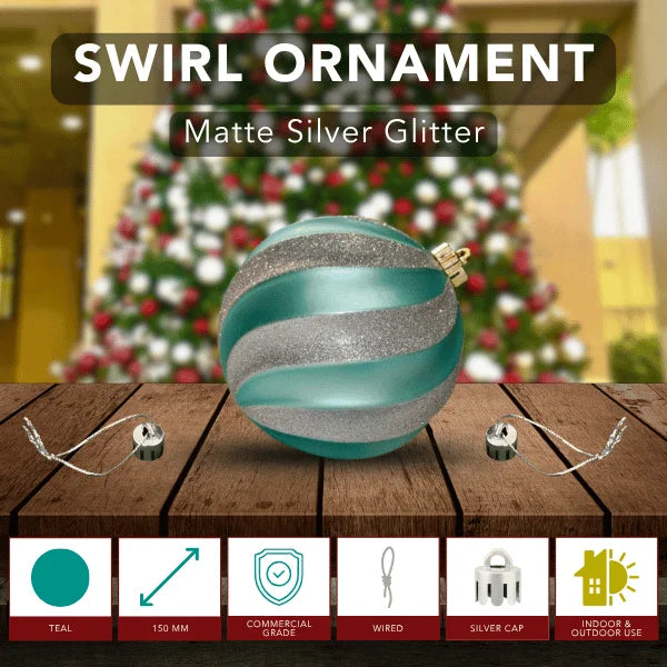 Teal-Matte-With-Silver-Glitter-Swirl-150MM-6