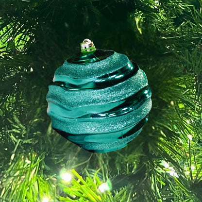 Teal-Ornament-Wave-Shiny-with-Glitter-2