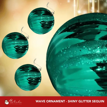 Teal-Ornament-Wave-Shiny-with-Glitter-Sequin-150MM-3
