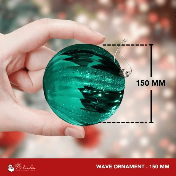 Teal-Ornament-Wave-Shiny-with-Glitter-Sequin-150MM-4
