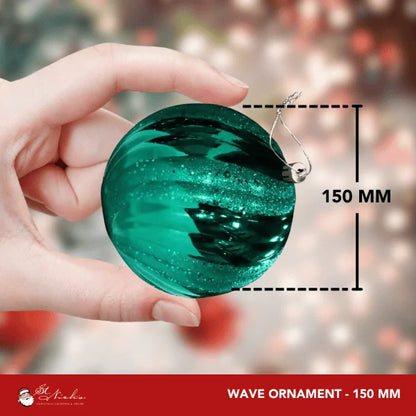 Teal-Ornament-Wave-Shiny-with-Glitter-Sequin-150MM-4