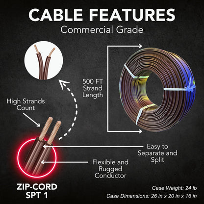 Zip-cord-SPT-1-Cable-Brown-500FT-5
