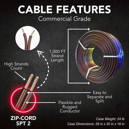 Zip-cord-SPT-2-Cable-Brown-1000FT-5
