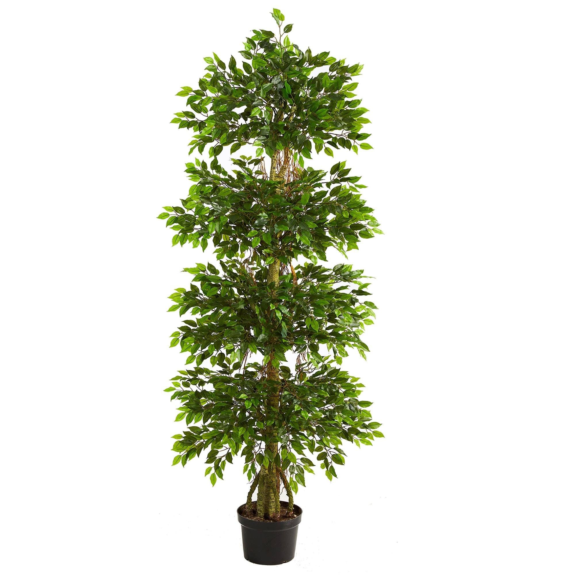 6' Four Tier Mini Ficus Artificial Tree UV Resistant – St. Nicks ...