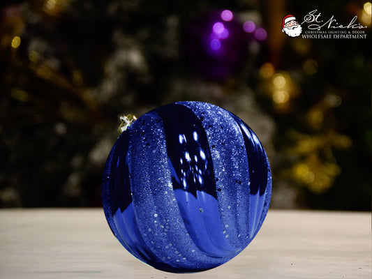 blue-wave-shiny-with-glitter-sequin-christmas-tree-decor-ornament-150mm-st-nicks-CA