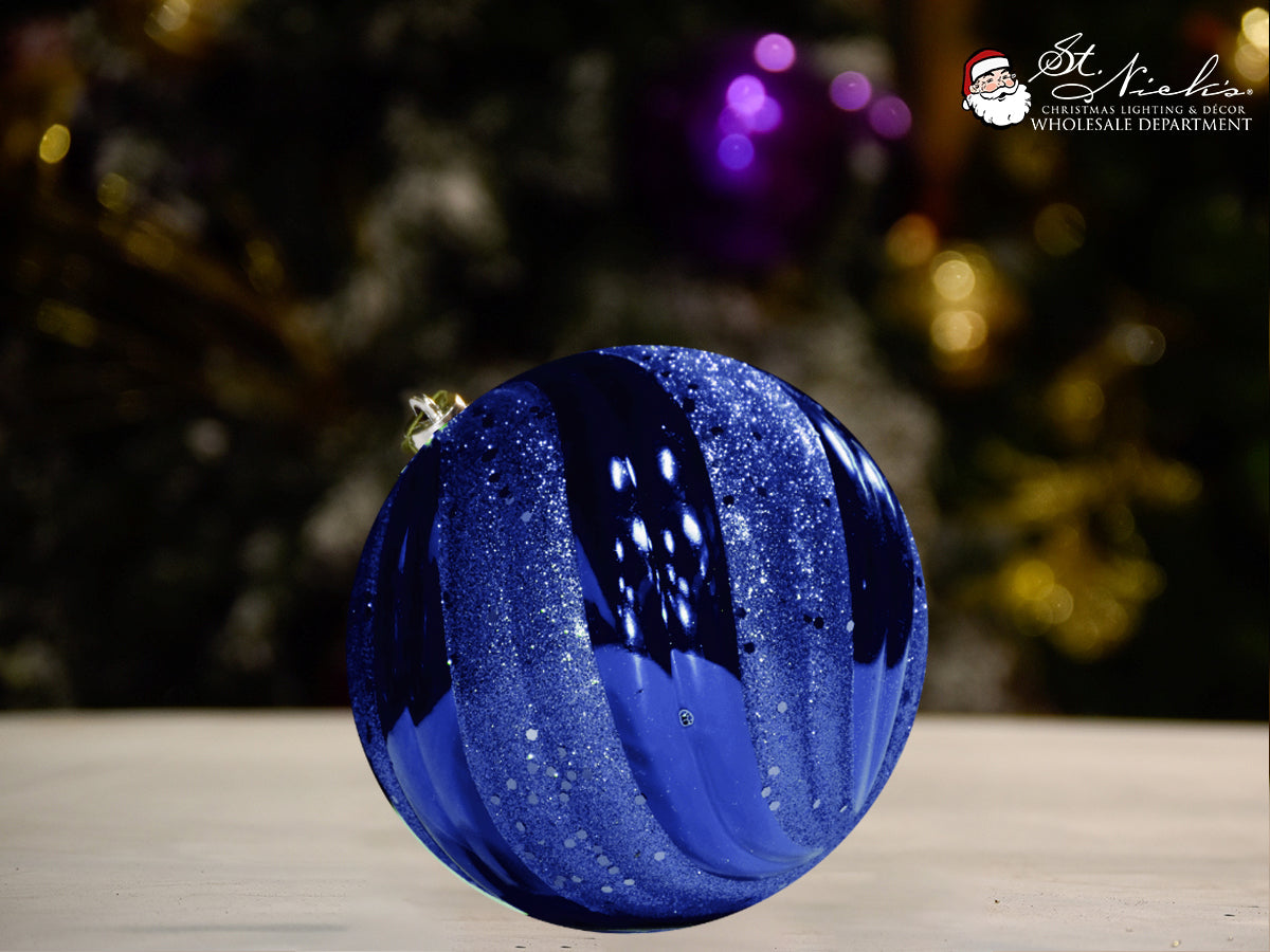 blue-wave-shiny-with-glitter-sequin-christmas-tree-decor-ornament-150mm-st-nicks-CA
